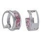 Aretes Huggies Grandes Mujer Regalo 2 Zirconias Plata 925