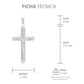 Dije Cruz Tubular Diamantado Ajedrez Cristo Plata 925 4.5 Cm Plateado