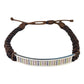 Pulsera Ajustable Unisex De Cuero Con Zirconias En Plata 925