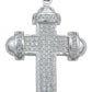 Dije Cruz Punta Redonda Zirconias Hombre Plata 925 5.8 Cm Blanco Alto/ancho 5.8 Cm X 3 Cm