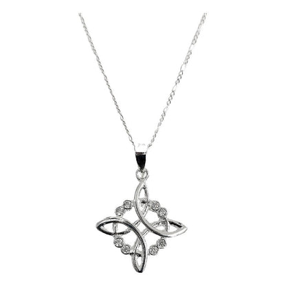 Collar Nudo De Bruja 8 Zirconias Mujer Regalo Plata Ley 925