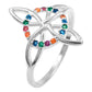 Anillo Nudo De Bruja Grande Celta Zirconias Mujer Plata 925 8 Multicolor