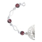 Pulsera Mariposa Flores Piedra Natural Cuarzo Plata 925