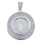 Dije Grande Doble Vista San Benito Bisel Baguette Plata 925