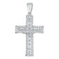 Dije Cruz Grande Cristo Relieve Zirconias Grande Plata 925