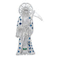 Dije Santa Muerte Guadaña Asa Lisa Zirconia Plata 925 5.8 Cm
