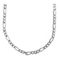 Cadena De Plata 925 Diamantada Hombre Fígaro 55 Cm X 5 Mm
