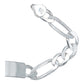 Pulsera Esclava Figaro 3x1 Gruesa Hombre Plata 925 7 Mm