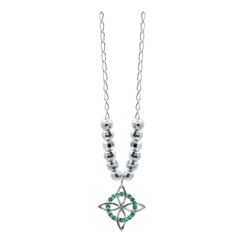 Collar Mini Nudo De Bruja Zirconia Bolita Diamtada Plata 925