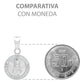 Dije Mini Medalla Bautizo Sagrado Corazón Plata 925 1.2 Cm Blanco