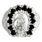 Anillo Santa Muerte Herradura Zirconias Plata Ley 925