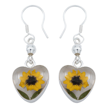 Aretes Girasol Encapsulado Amor Regalo Shrek Plata 925