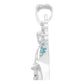 Dije Virgen Milagrosa Chica Zirconias Plata 925 4 Cm Celeste