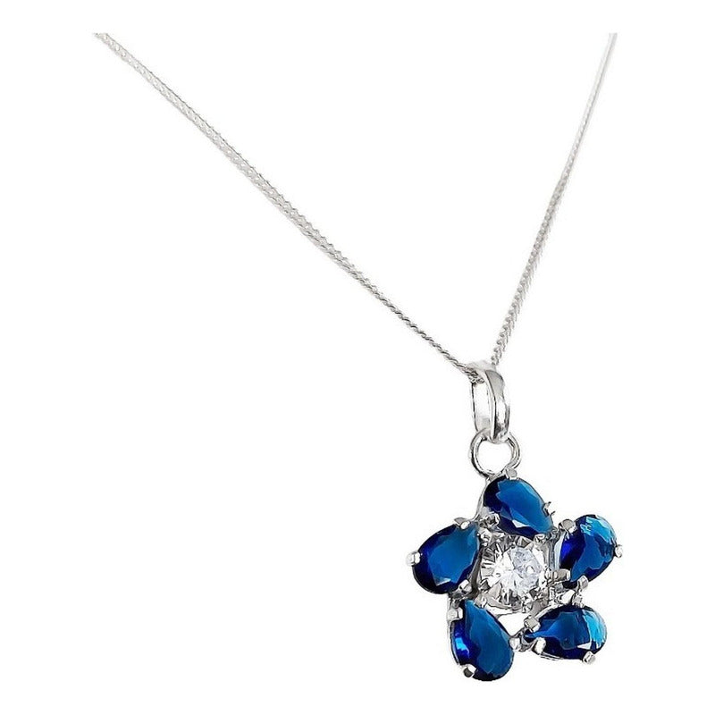 Collar Dije Flor Promesa Regalo Amor Mujer Plata Ley 925