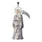 Dije Medalla Gigante Santa Muerte Con Zirconias En Plata 925