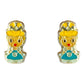Aretes Broquel Arracadas Pendiente Princesas Plata 925