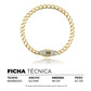 Pulsera Cubana Oro 10k Zirconias Unisex 18 Cm X 5 Mm 6.1g Amarillo 6 Cm 18 Cm