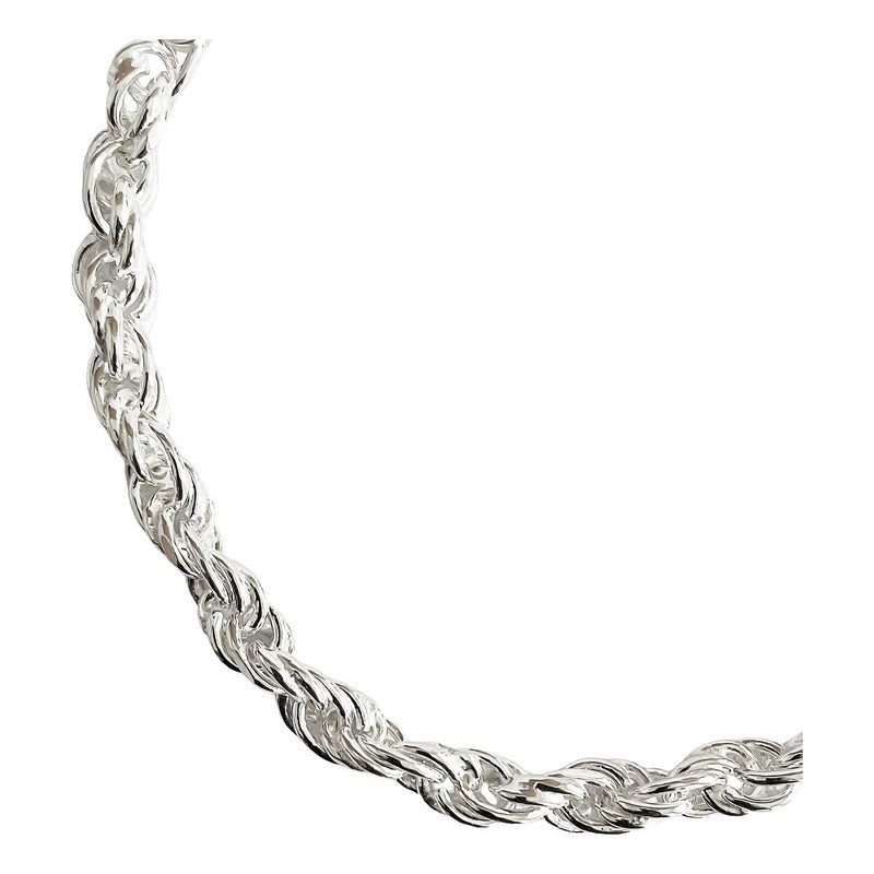 Pulsera Gruesa Torzal Hombre Plata Solida Ley 925 5 Mm