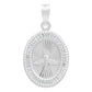 Dije Medalla Oval Espiritu Santo Zirconias Plata 925 1.4 Cm Blanco