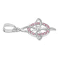 Dije Nudo De Bruja Celta Con Zirconias En Plata Solida 925 Rosa Alto/ancho 3.3 Cm X 2.3 Cm
