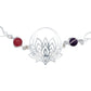 Pulsera Flor De Loto Piedra Natural Cuarzo Mujer Plata 925