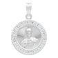 Dije Medalla Sagrado Corazón Zirconias Plata 925 1.6 Cm Blanco