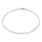 Pulsera Fígaro 3x1 Clásica Plata 925 Mujer Regalo 2 Mm - Plateado - 18 Cm