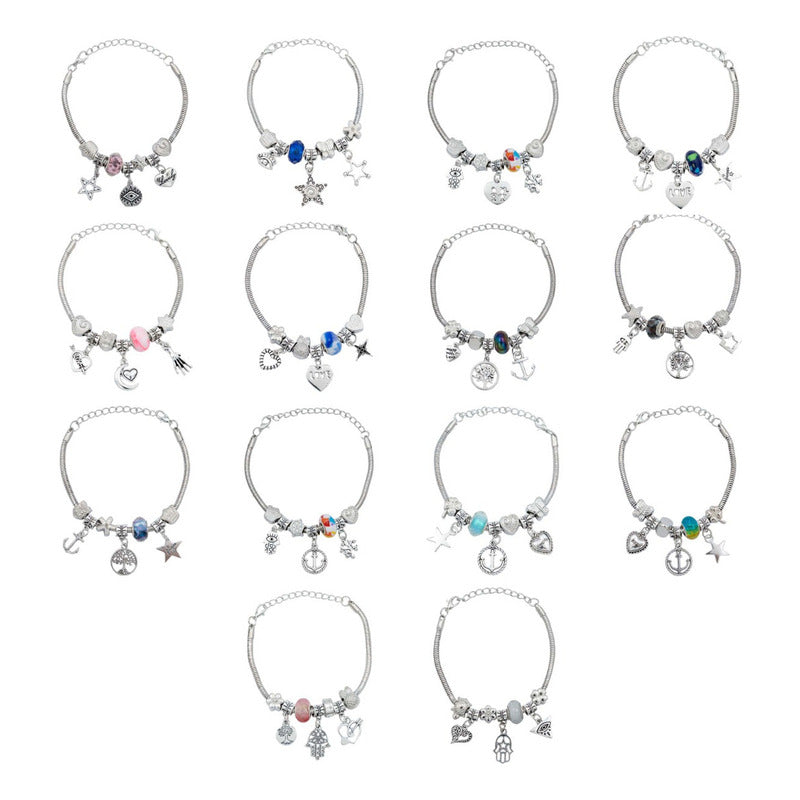 Pack 3 Pulseras Ajustable Charms Cadena Serpiente Mujer