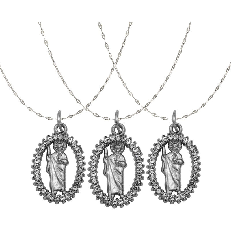 3 Collares San Judas  Piedras Con Cadena Cadena Hombre Mujer