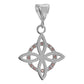 Collar Dije Nudo Bruja Plano Zirconia Flor Estrella Plata925