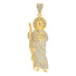 Dije Grande San Judas Tadeo Oro Laminado 14k Piedra 6.3 Cm Amarillo