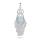 Dije Virgencita Milagrosa Zirconias Fátima Plata 925 5.8 Cm Celeste
