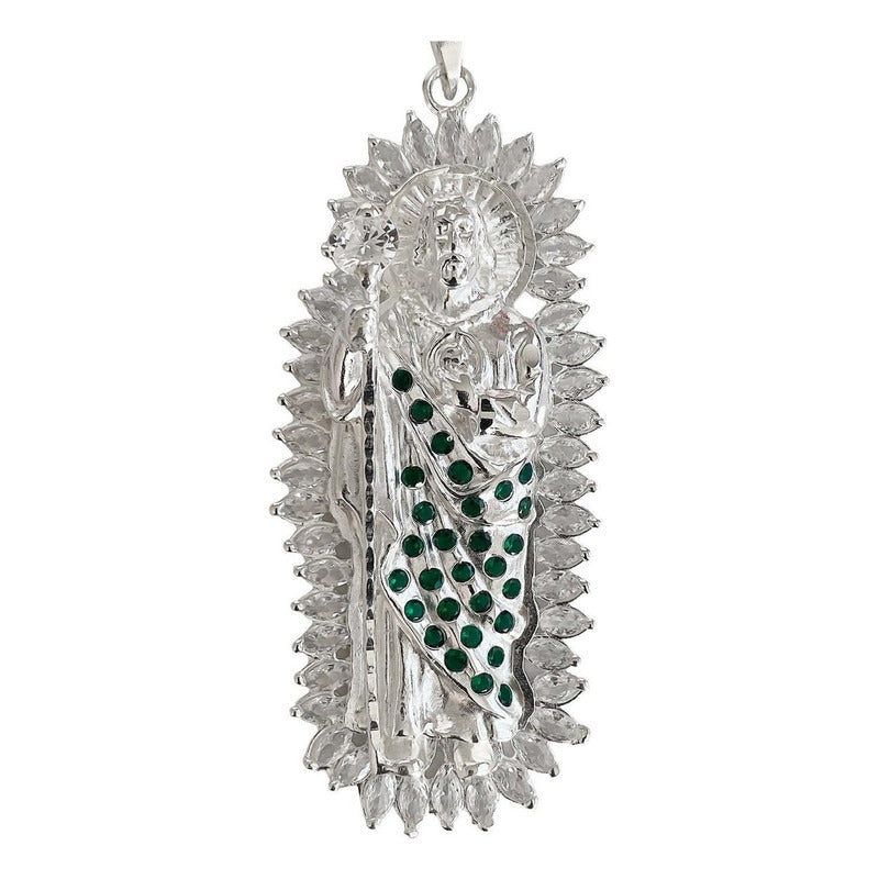 Dije De San Judas Grande Resplandor Zirconias Plata Ley 925 52014