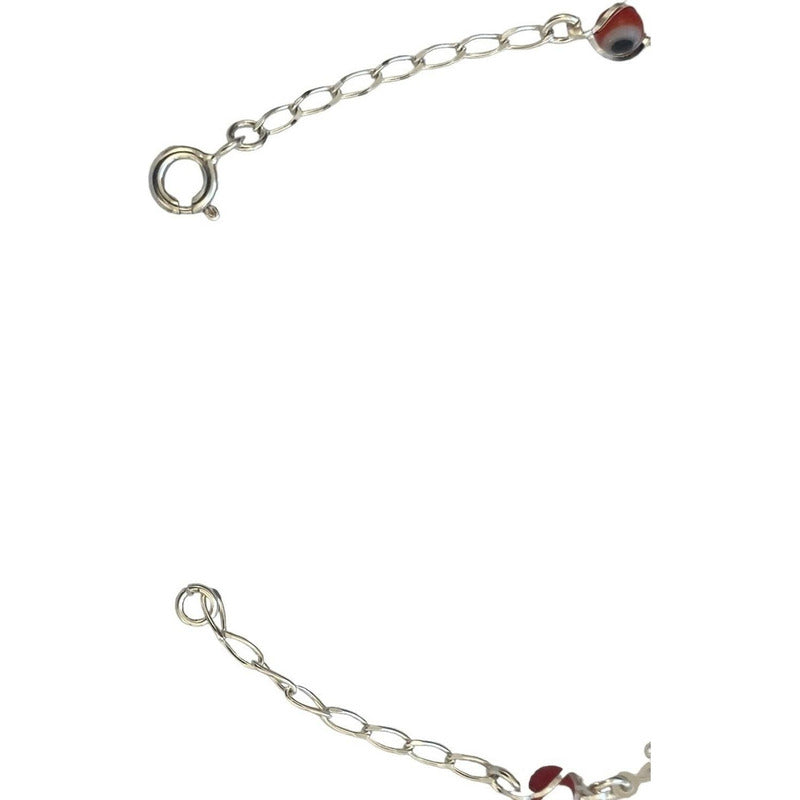 Pulsera Ajustable Nudo De Bruja Triqueta Ojo Turco Plata 925