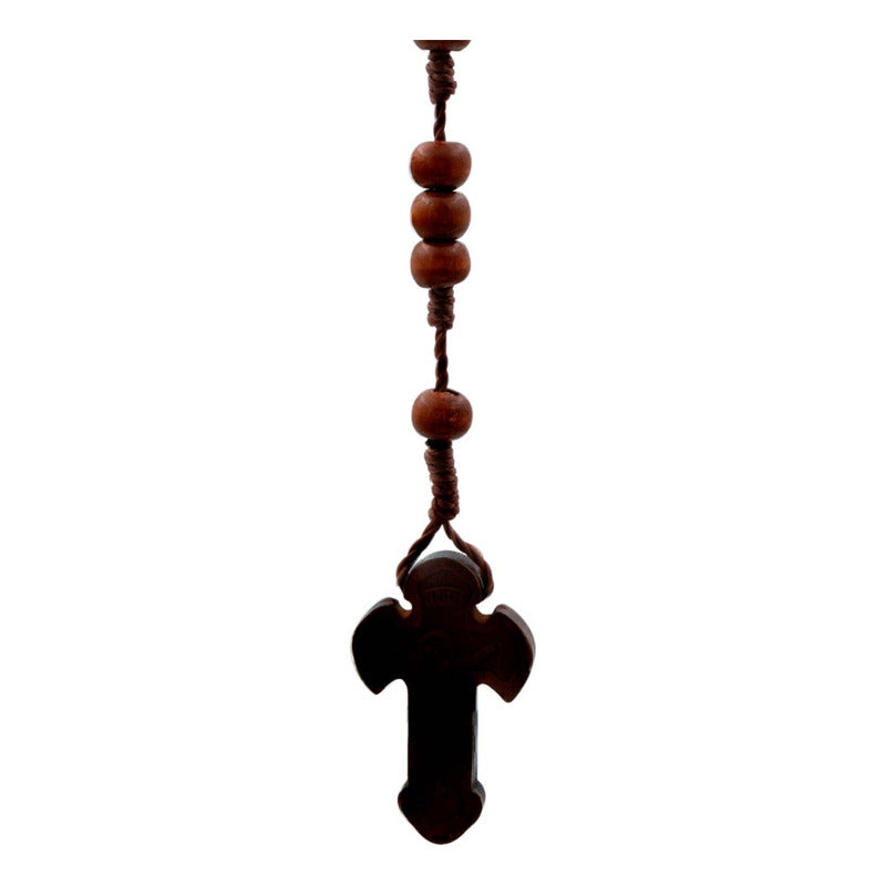 Rosario Católico Madera San Benito Cristo Virgen Grabados