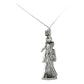 Collar Medalla Mediano Santa Muerte Hueco Plano Plata S925