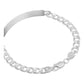 Esclava Placa Gruesa Cubana Diamantada Hombre Plata 925 6 Mm