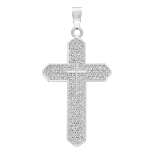 Dije Cruz Zirconias Hombre Mujer Regalo Plata 925 4.5 Cm