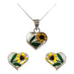 Shrek Aretes Collar Girasol Promesa Regalo Amor Plata S925