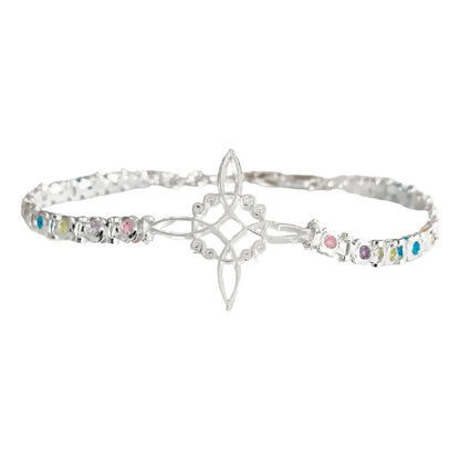 Pulsera Nudo De Bruja Con Zirconias De Colores En Plata S925