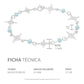 Pulsera Nudo De Bruja Laser Cristales Regalo Mujer Plata 925 Celeste 19 Cm