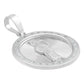 Dije Medalla Diamantada San Judas Zirconias Plata 925 2.3 Cm Blanco
