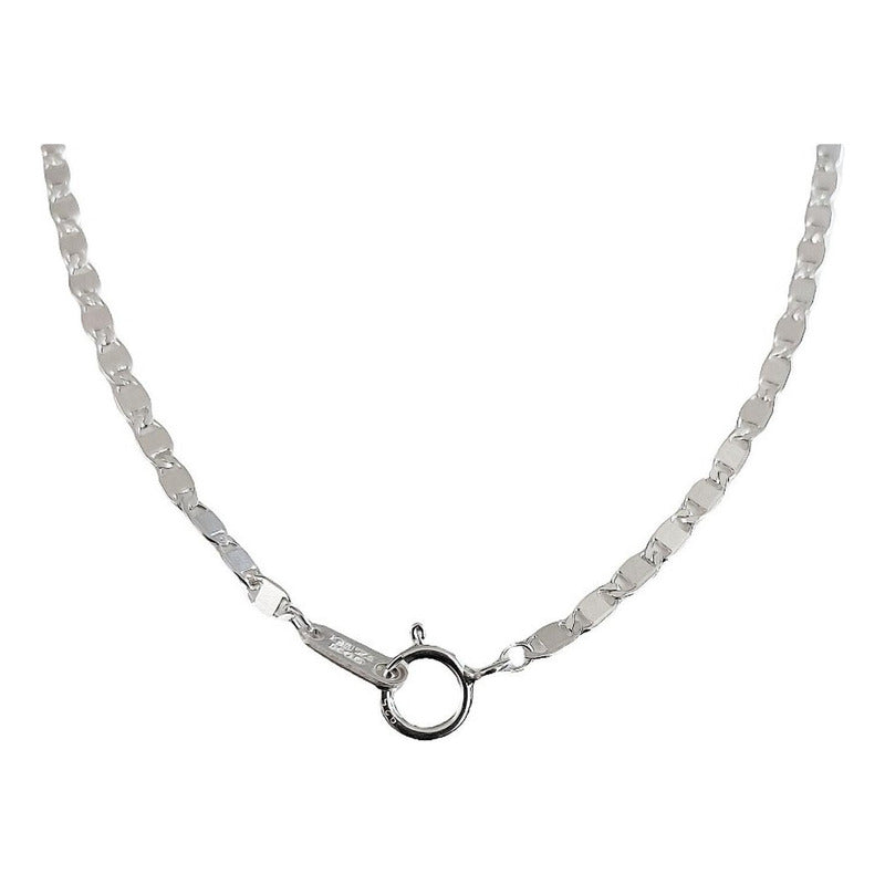 Cadena Hombre Mujer Plata S925 Marinera Lisa 50 Cm X 2 Mm