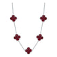 Cadena Con Dijes Trebol Esmaltado Corridos Plata 925 65 Cm