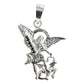 Dijes San Miguel Arcangel Con Zirconias Plata Solida 925