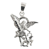 Dijes San Miguel Arcangel Con Zirconias Plata Solida 925