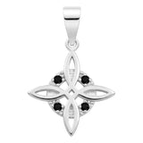 Dije Mini Nudo De Bruja De Plata 925 Con Zirconias 2.5 Cm Negro