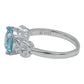 Anillo Promesa Compromis Plata Fina 925 Topacio Certificado Azul 5.5