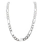 Cadena De Plata 925 Diamantada Hombre Fígaro 65 Cm X 7 Mm
