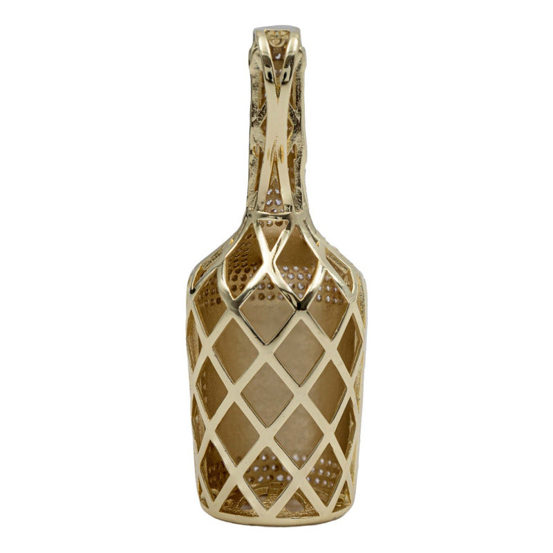 Dije Hombre Botella Hiphop + Cadena Regalo Chapa Oro 14k
